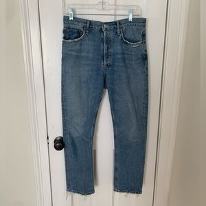 AGOLDE 27 Riley Hi Rise Straight Leg Jeans